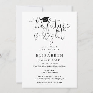 Bright Future Elegant Script Graduation Party Invitation