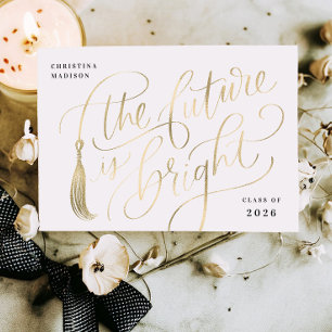 Bright Future Gold Foil Graduation Invitation Card