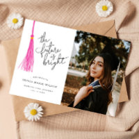 Bright Future Pink Tassel Graduation Announcement