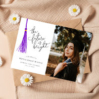 Bright Future Purple Graduation Announcement