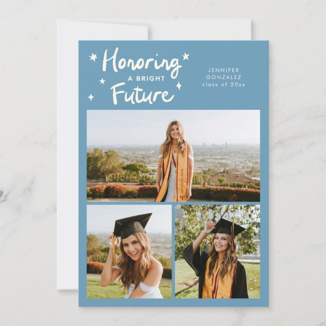 Bright Future Stars Multi Photo Denim Blue Grad Announcement (Front)
