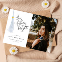 Bright Future White Tassel Graduation Announcement