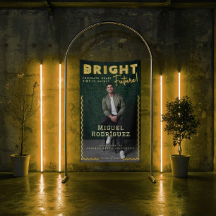 Bright Future Yellow Neon Grad Photo Graduation Banner