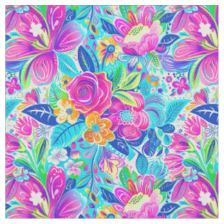 Bright Garden Bloom Fabric
