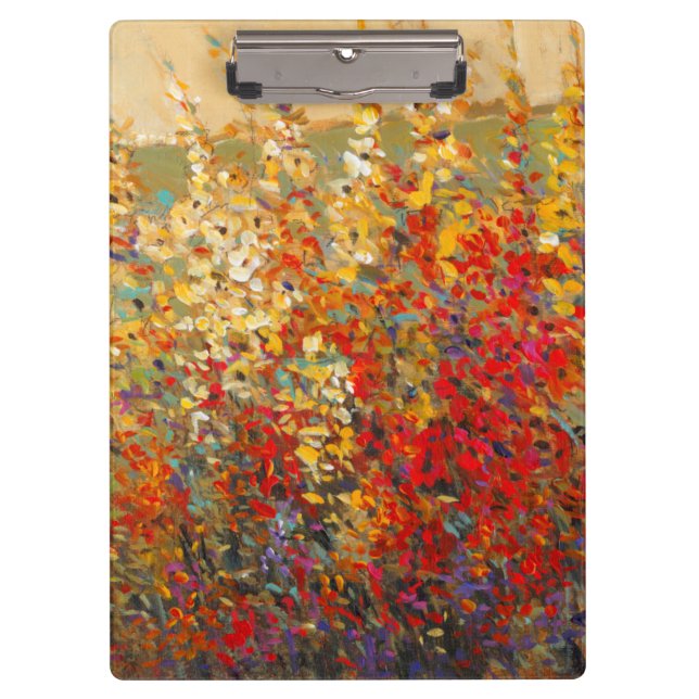 Bright Garden Mural of Spring Wildflowers Clipboard (Front)