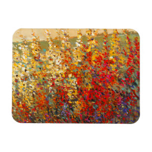 Bright Garden Mural of Spring Wildflowers Magnet