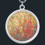 Bright Garden Mural of Spring Wildflowers Silver Plated Necklace<br><div class="desc">A majestically bright garden mural featuring spring wildflowers as the centerpiece. Tim O'Toole made this amazing landscape. Fans of Claude Monet or Winslow Homer should buy this work!</div>