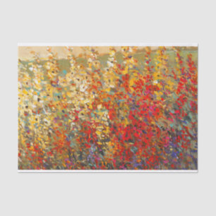 Bright Garden Mural of Spring Wildflowers Tissue Paper