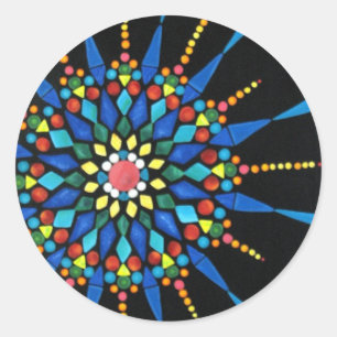 Bright Gemstone Mosaic on Black stickers