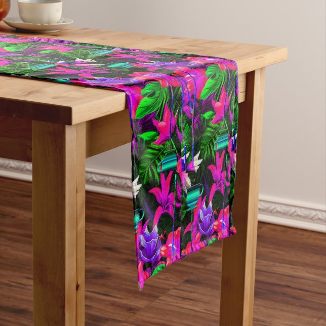 Bright Geometric African Floral  Short Table Runner (In Situ)