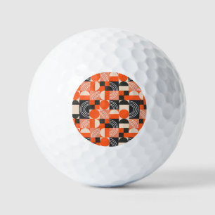 Bright geometric colour block pattern. golf balls
