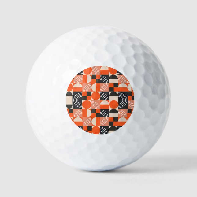 Bright geometric colour block pattern. golf balls (Front)