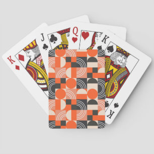Bright geometric colour block pattern. playing cards