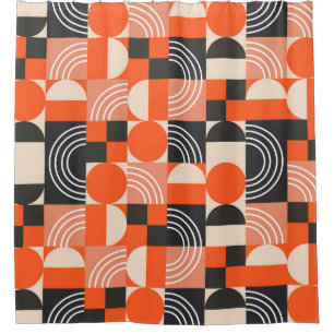 Bright geometric colour block pattern. shower curtain