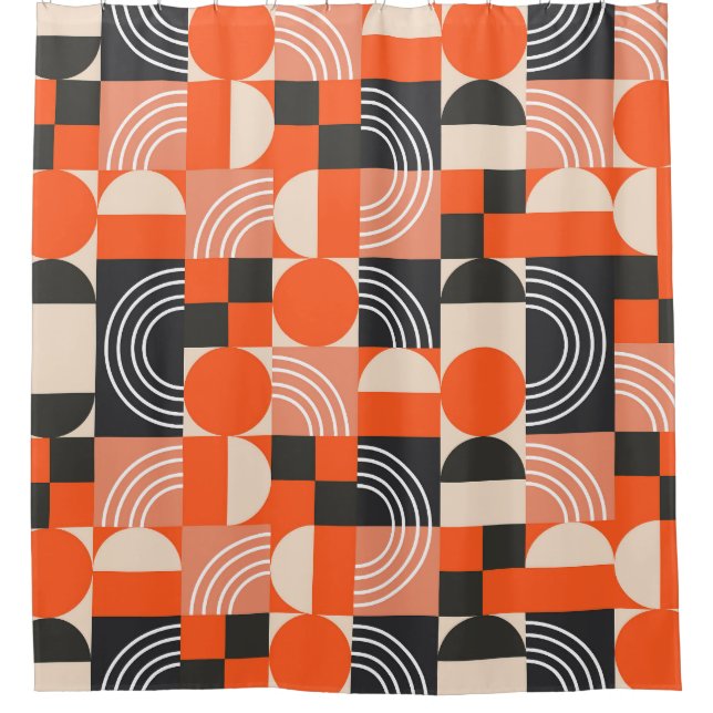 Bright geometric colour block pattern. shower curtain (Front)