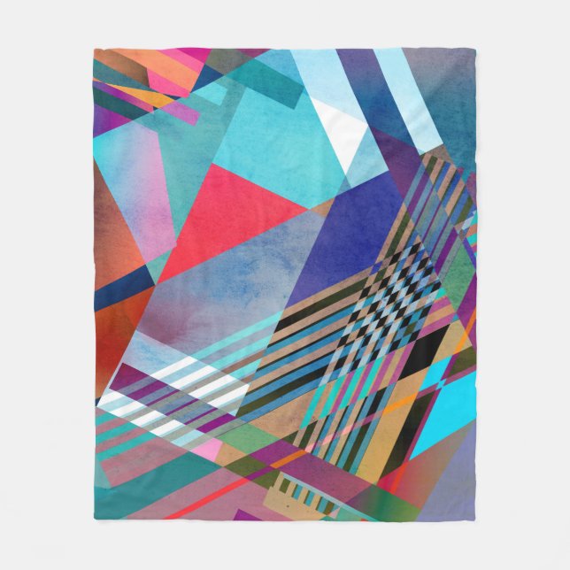 Bright Geometric: Colourful Abstract Background Fleece Blanket (Front)