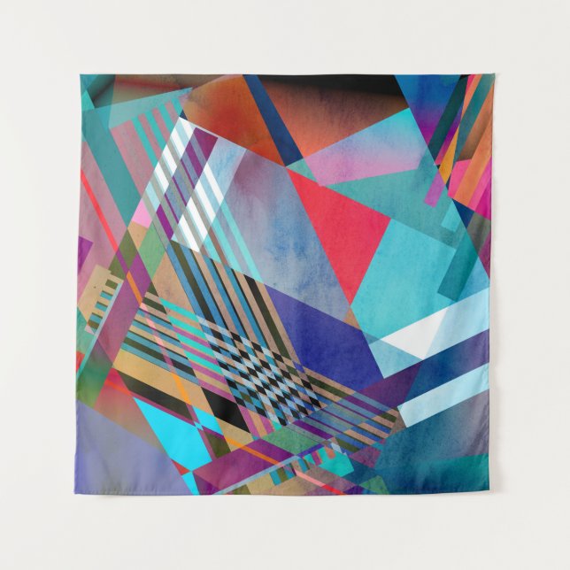 Bright Geometric: Colourful Abstract Background Tapestry (Front)