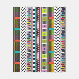 Bright Geometric Lines: Abstract Seamless. Fleece Blanket