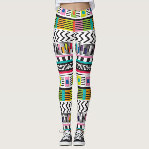Bright Geometric Lines: Abstract Seamless. Leggings