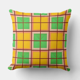 Bright Geometric Pattern with Symmetrical Shapes Cushion