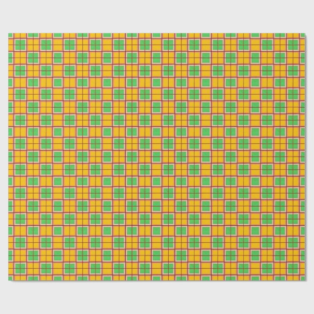 Bright Geometric Pattern with Symmetrical Shapes Wrapping Paper (Flat)