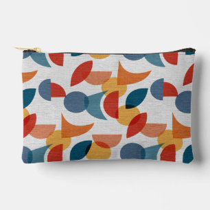 Bright Geometric Retro Abstract Midcentury Modern Accessory Pouch