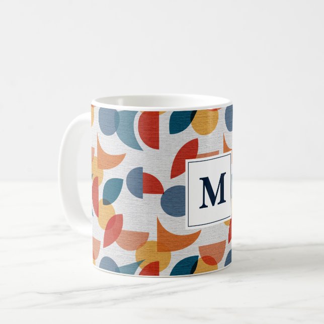Bright Geometric Retro Abstract Midcentury Modern  Coffee Mug (Front Left)