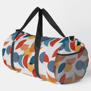 Bright Geometric Retro Abstract Midcentury Modern Duffle Bag