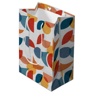 Bright Geometric Retro Abstract Midcentury Modern Medium Gift Bag