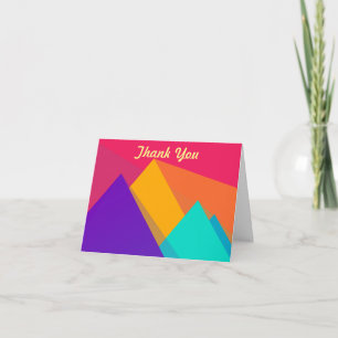 Bright Geometric Triangles and Shapes Thank You Card