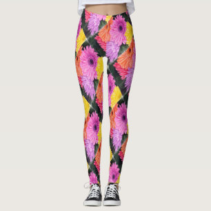 BRIGHT GERBERS   FLORAL LEGGINGS