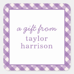 Bright Gingham Personalised Gift Stickers