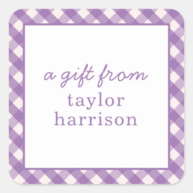 Bright Gingham Personalised Gift Stickers (Front)