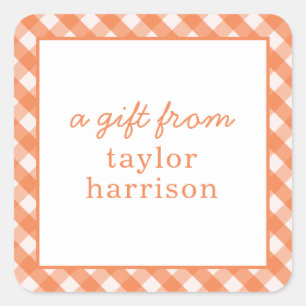 Bright Gingham Personalised Gift Stickers