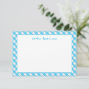 Bright Gingham Personalised Note Cards