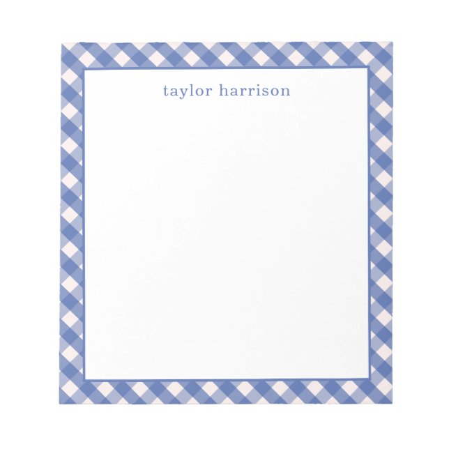 Bright Gingham Personalised Notepad (Front)