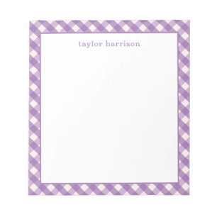 Bright Gingham Personalised Notepad