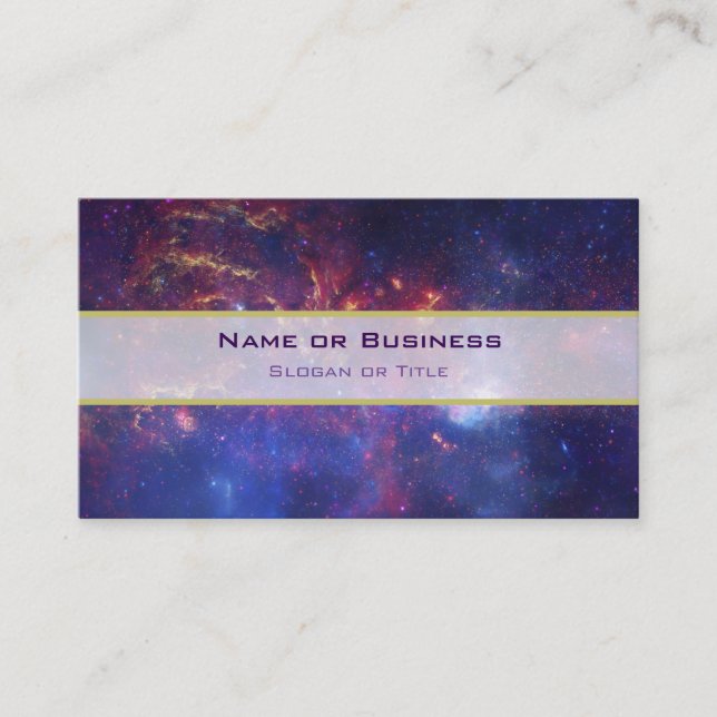 Bright Glowing Galaxy in Outer Space Business Card (Front)