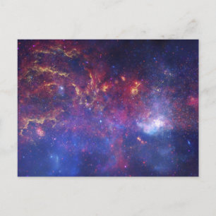 Bright Glowing Galaxy in Outer Space Postcard