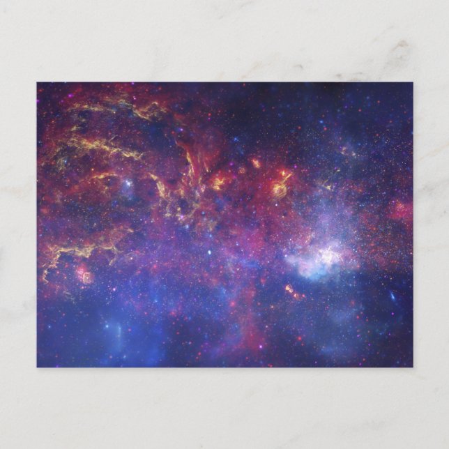 Bright Glowing Galaxy in Outer Space Postcard (Front)
