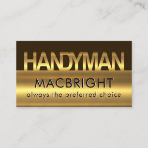 Bright Gold Handyman Signage Layers Business Card