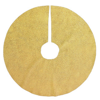 Bright Gold Leather: Textured Background Brushed Polyester Tree Skirt