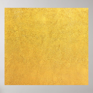 Bright Gold Leather: Textured Background Poster