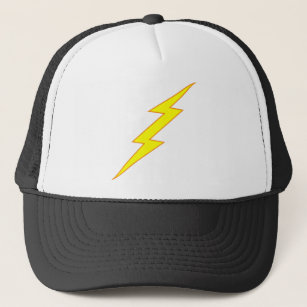 Bright Gold Ligntning Bolt Flash Comic Book Style Trucker Hat