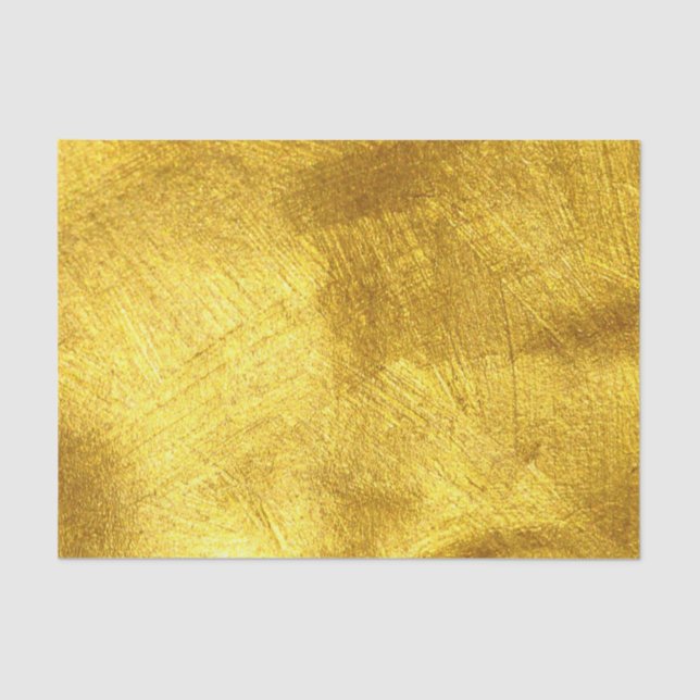 Bright Gold Paint Strokes Tissue Paper (Front)