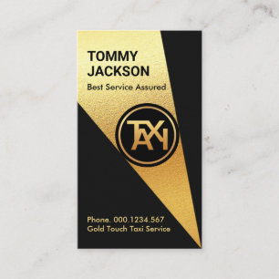 Bright Gold Spotlight On Gold Taxi Car Business Card