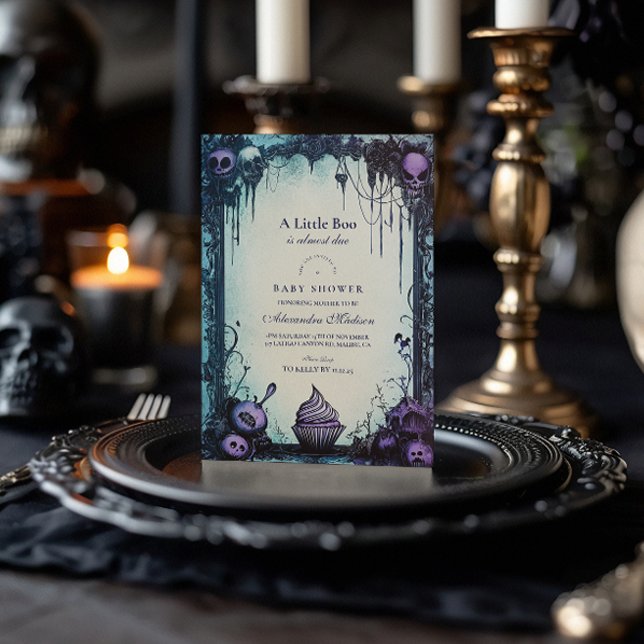 Bright Gothic Halloween Baby Shower Invitation (Creator Uploaded)