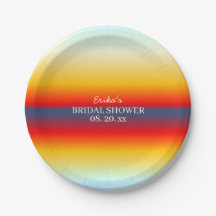 Bright Gradient Colour Bridal Shower Paper Plate