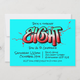 Bright Graffiti Eight Invitation