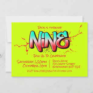 Bright Graffiti Nine Invitation